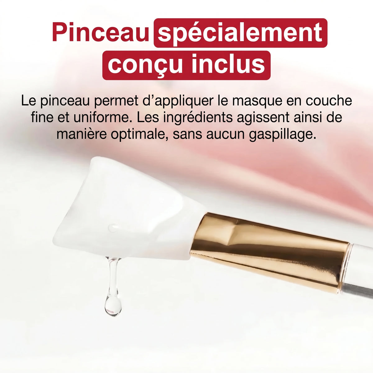 Masque enveloppant au collagene et son pinceau